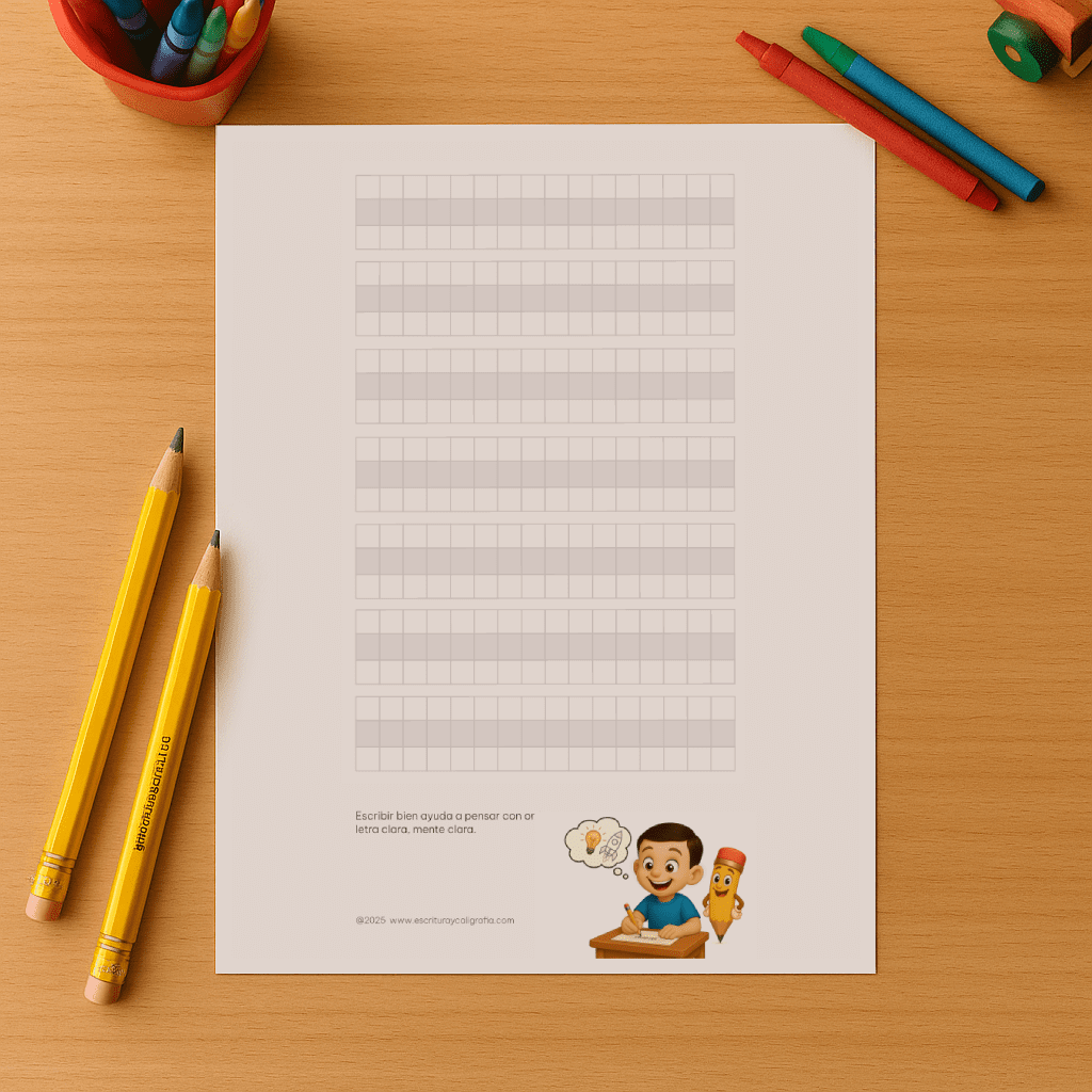 Papel cuadriculado de tamaño grande para niños pequeños en proceso de aprendizaje