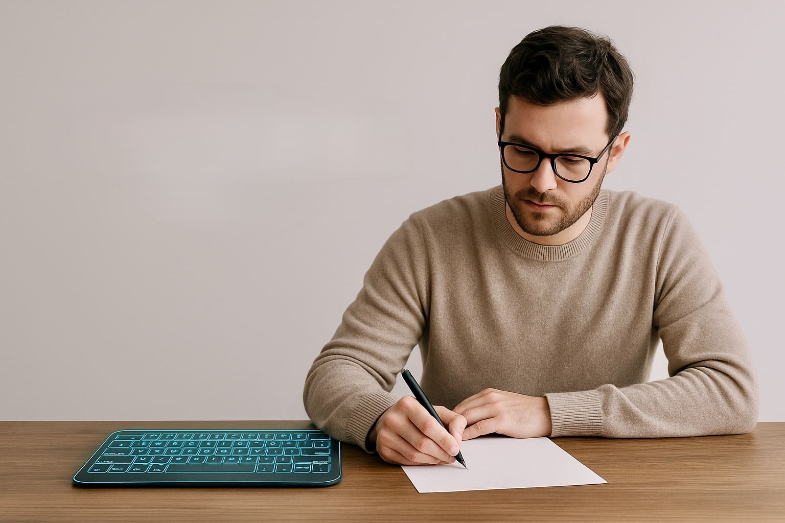 Persona escribiendo a mano en papel